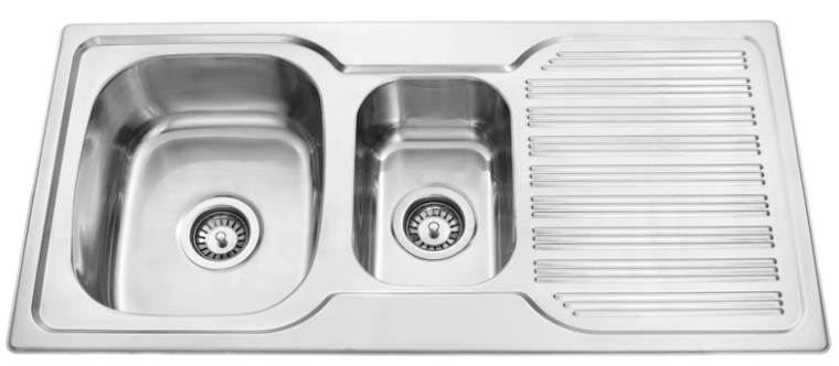 BUK Right Hand 1 & 1/4 Bowl Sink with Drainer JK98.1
