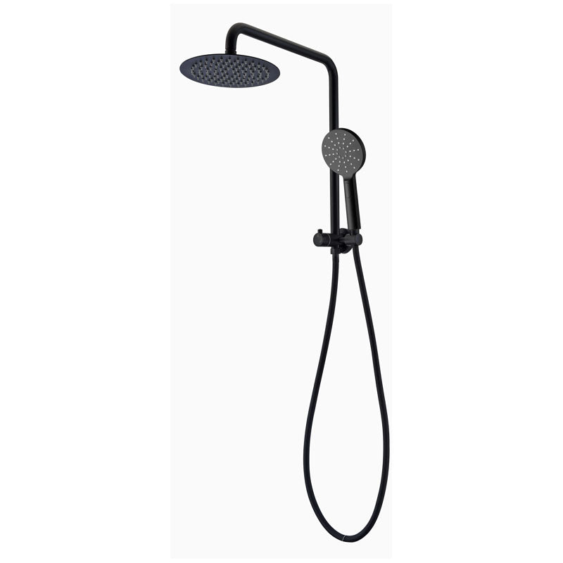 Rund Twin Shower Half Rail Matte Black BKSR201H