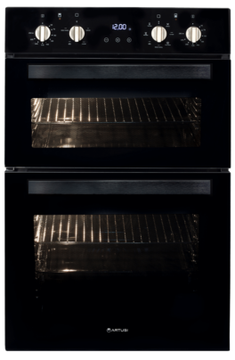 Artusi 60cm Black Glass Double Electric Oven CAO888B