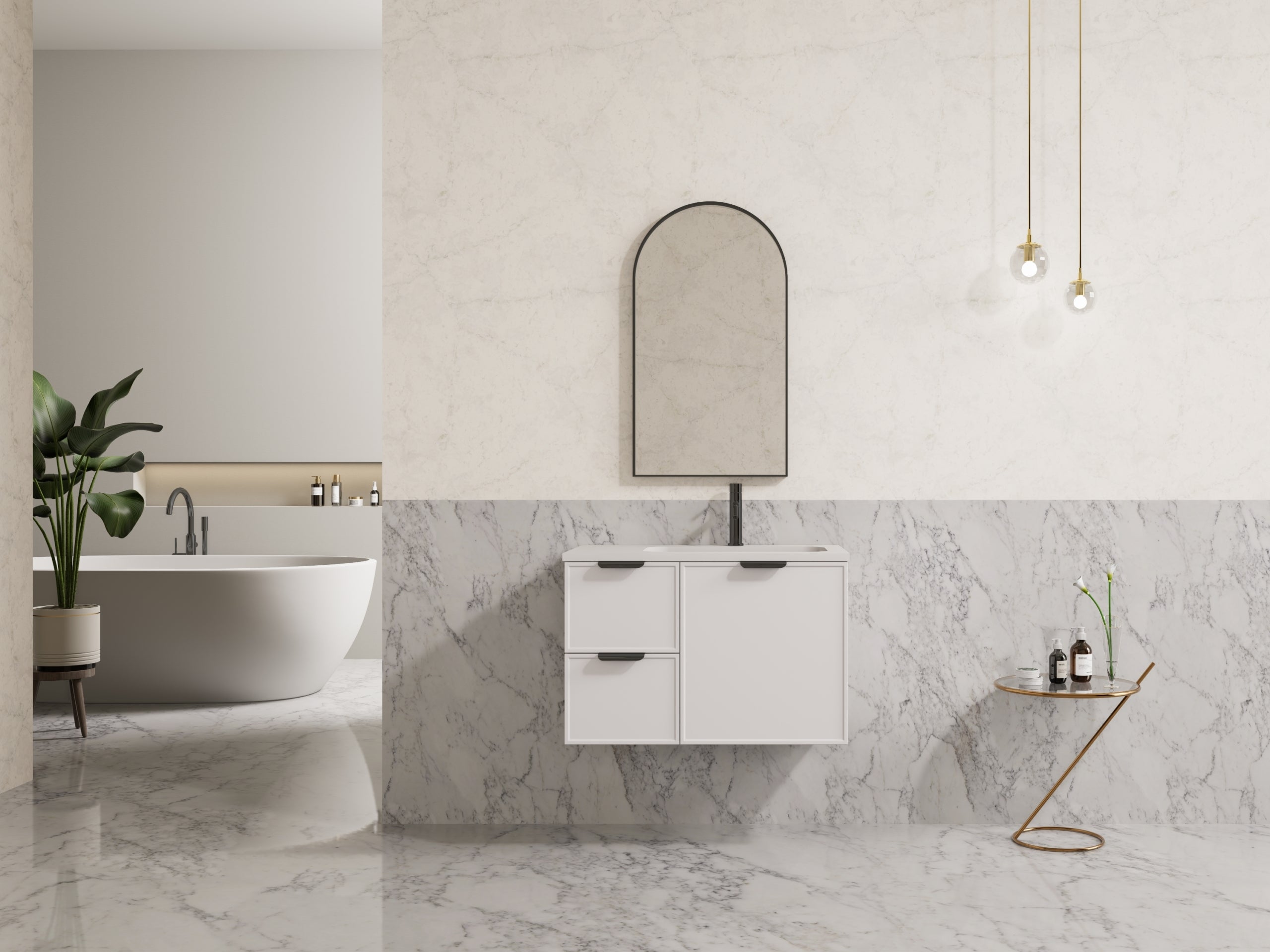 Ceto Miami 750mm Wall Hung Vanity Cabinet Left Hand Drawers CM74LW