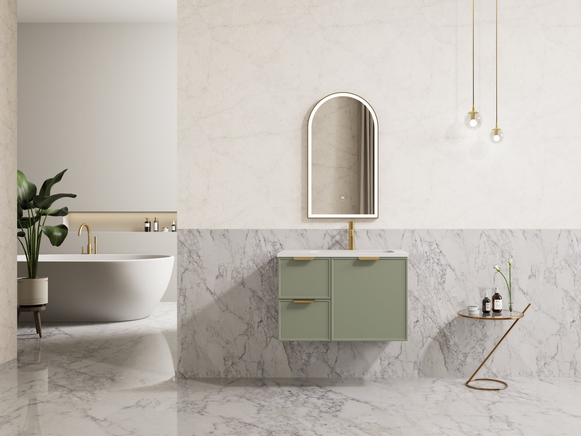 Ceto Miami 750mm Wall Hung Vanity Cabinet Left Hand Drawers CM74LW