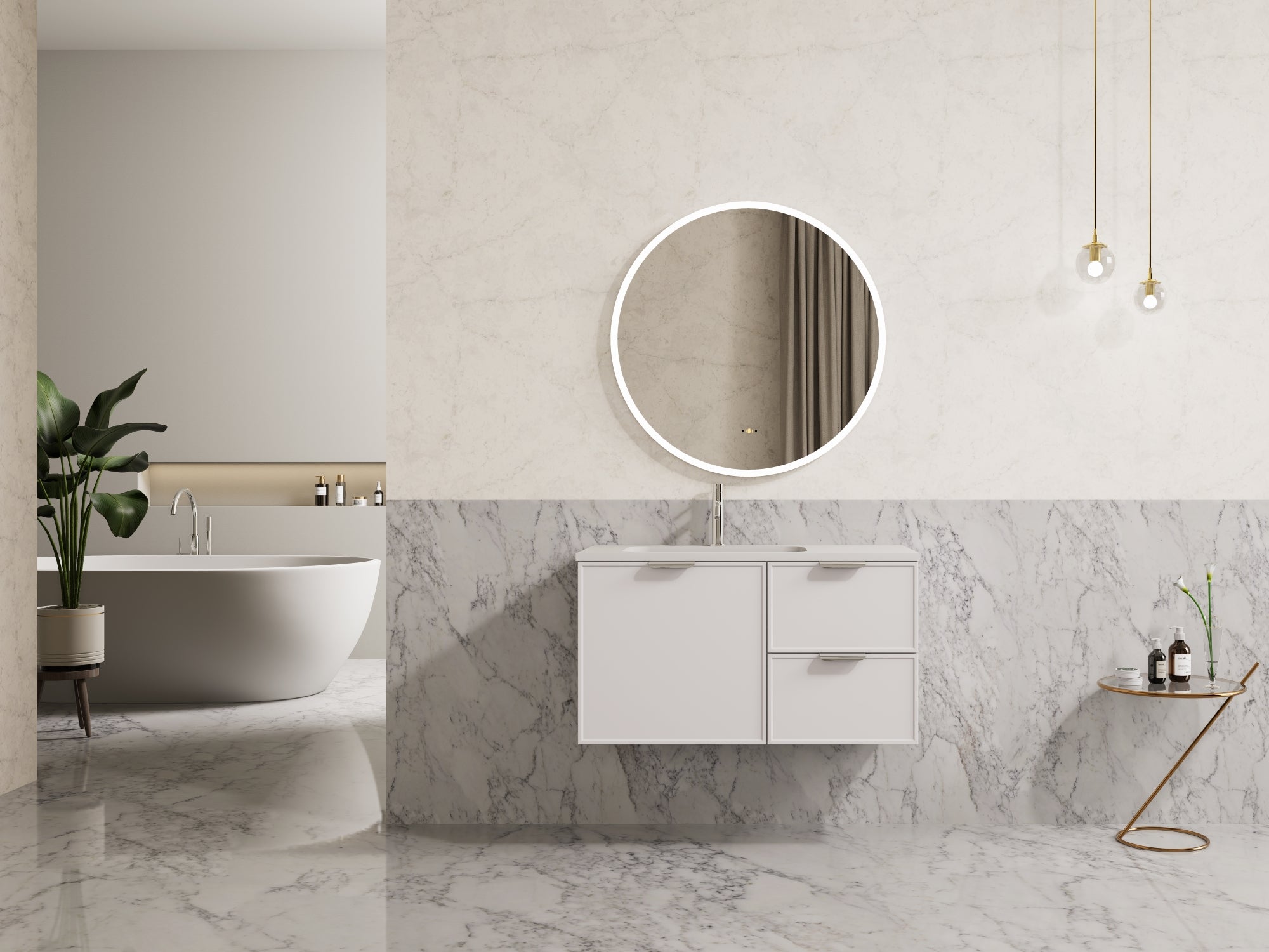 Ceto Miami 900mm Wall Hung Vanity Cabinet Right Hand Drawers CM94RW