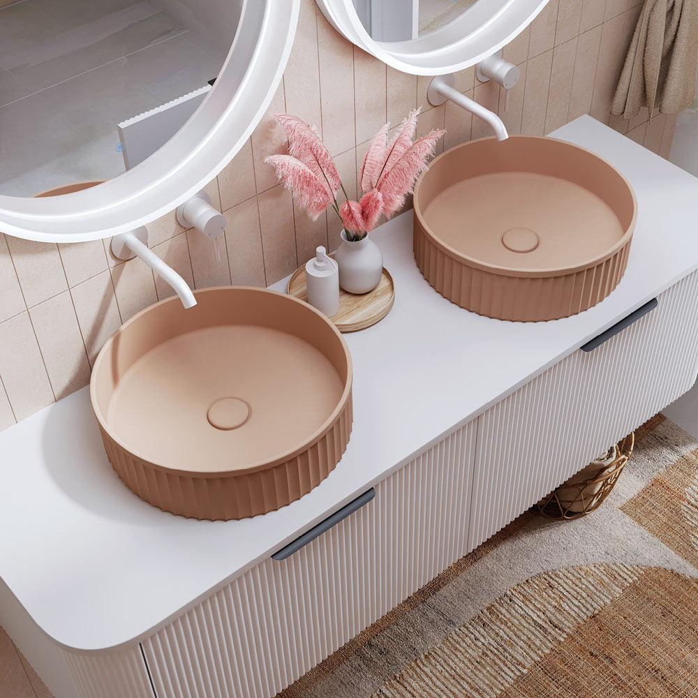 Fienza Minka Fluted Above Counter Solid Surface Basin CSB802