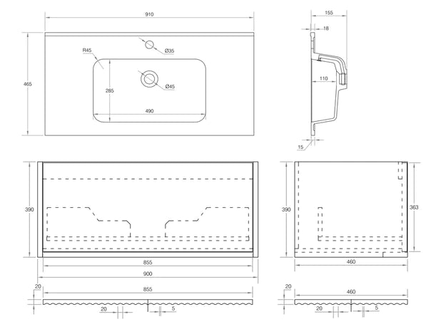 Cassa Capture Wall Hung Vanity