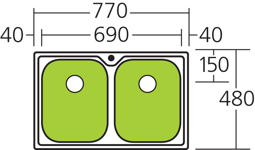 Oliveri Diaz Double Bowl Sink DZ163