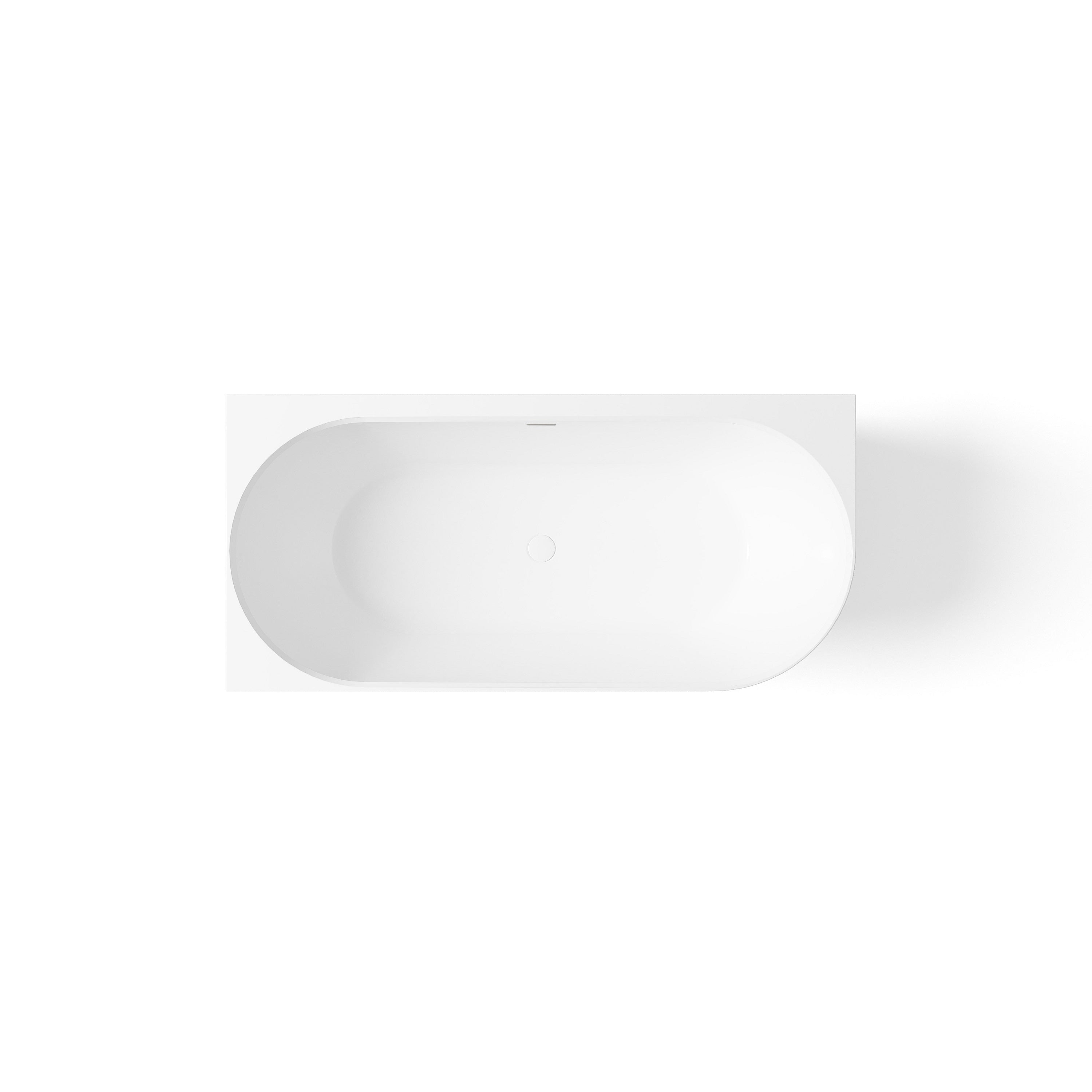 Lukka Ellips 1500mm Left-Hand Corner Bath with Overflow LK-EB1500L-OF