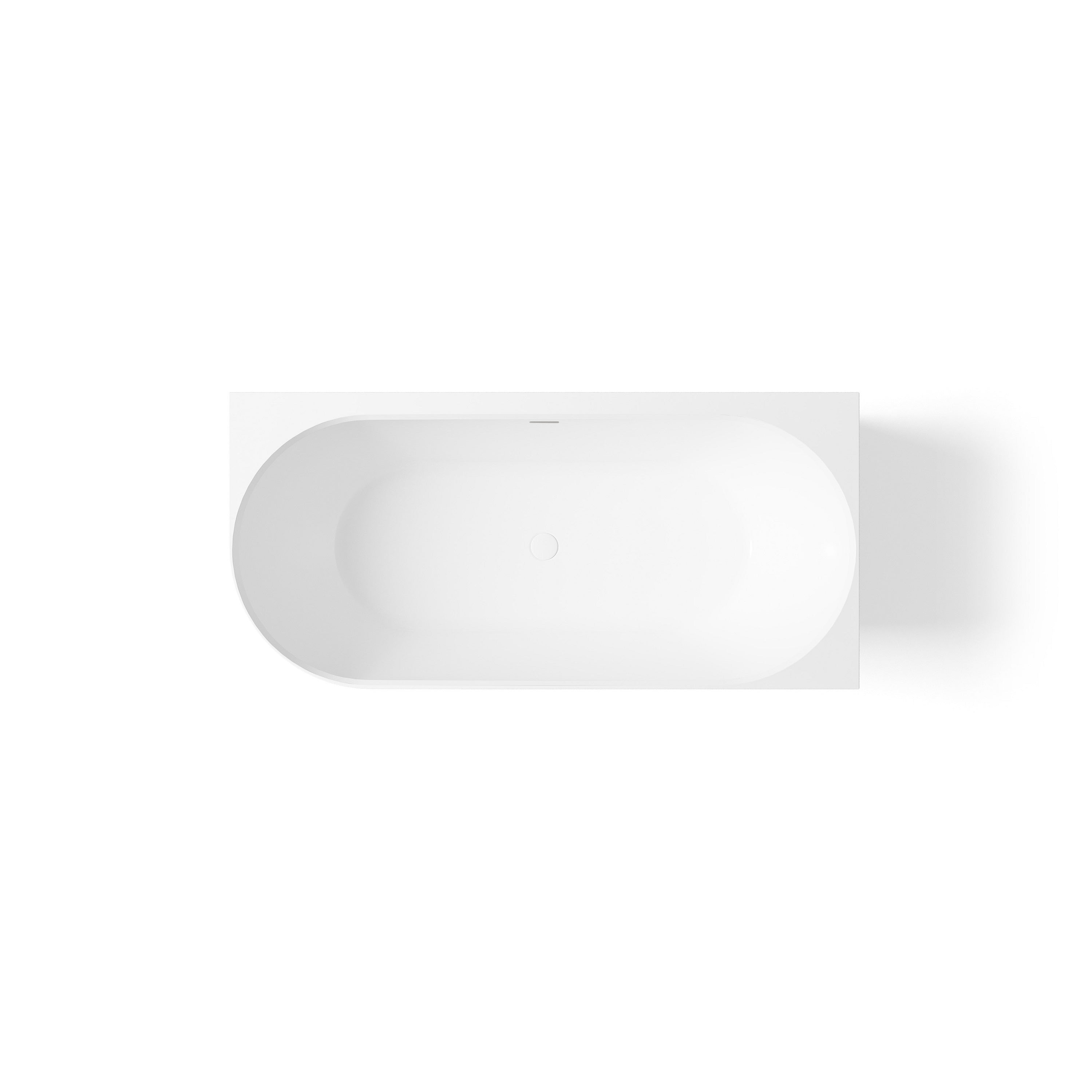 Lukka Ellips 1500mm Right-Hand Corner Bath with Overflow LK-EB1500R-OF