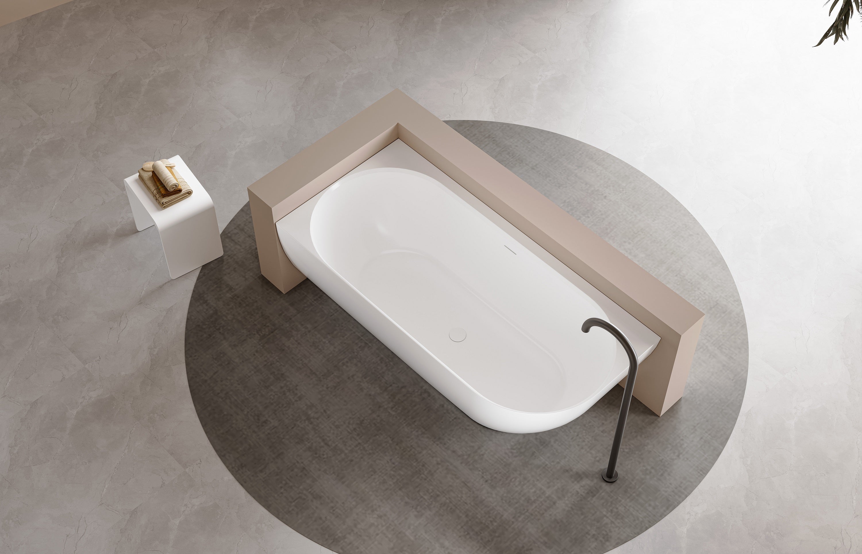 Lukka Ellips 1500mm Left-Hand Corner Bath with Overflow LK-EB1500L-OF