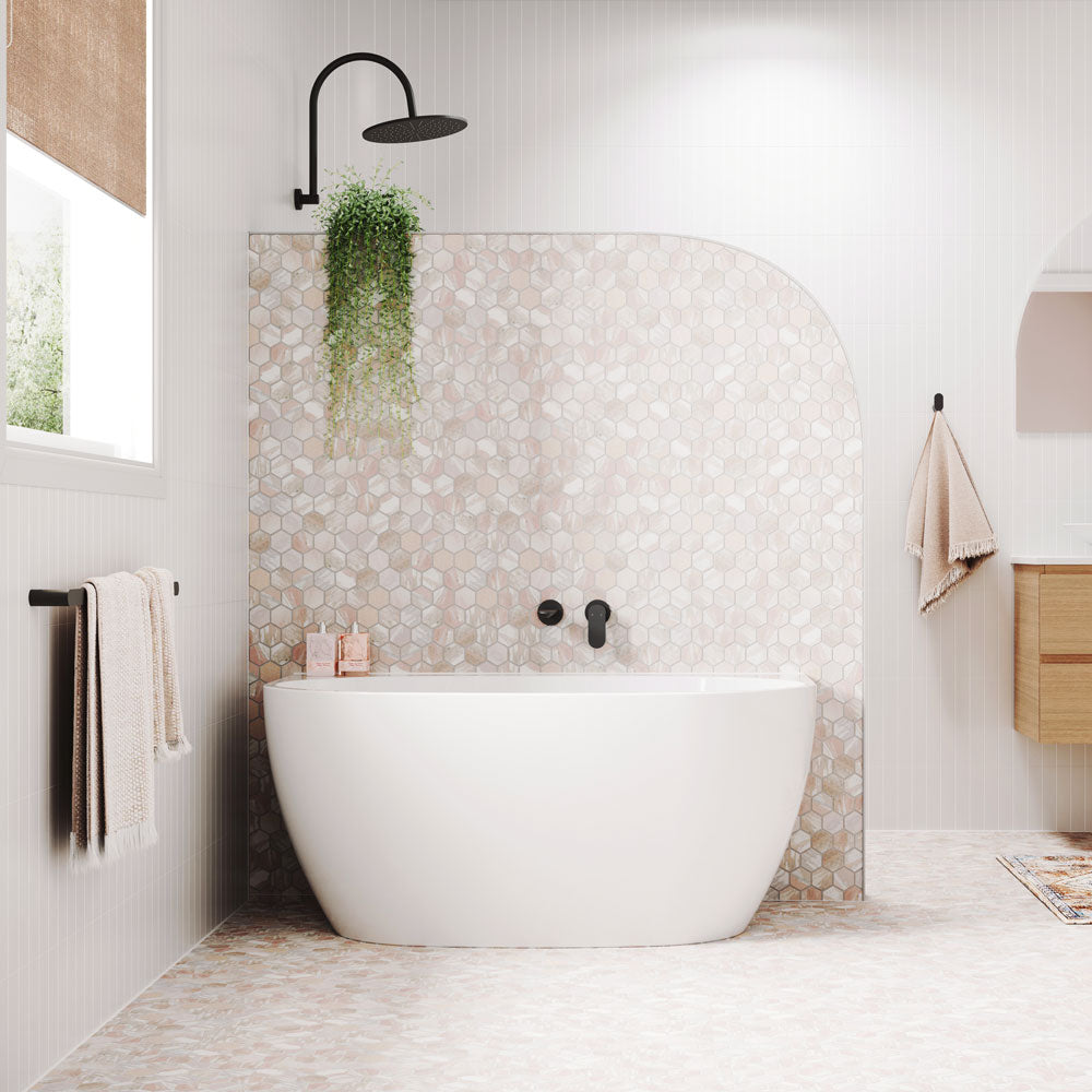 Fienza 1300mm Back to Wall Freestanding Bath Tub FR65-1300