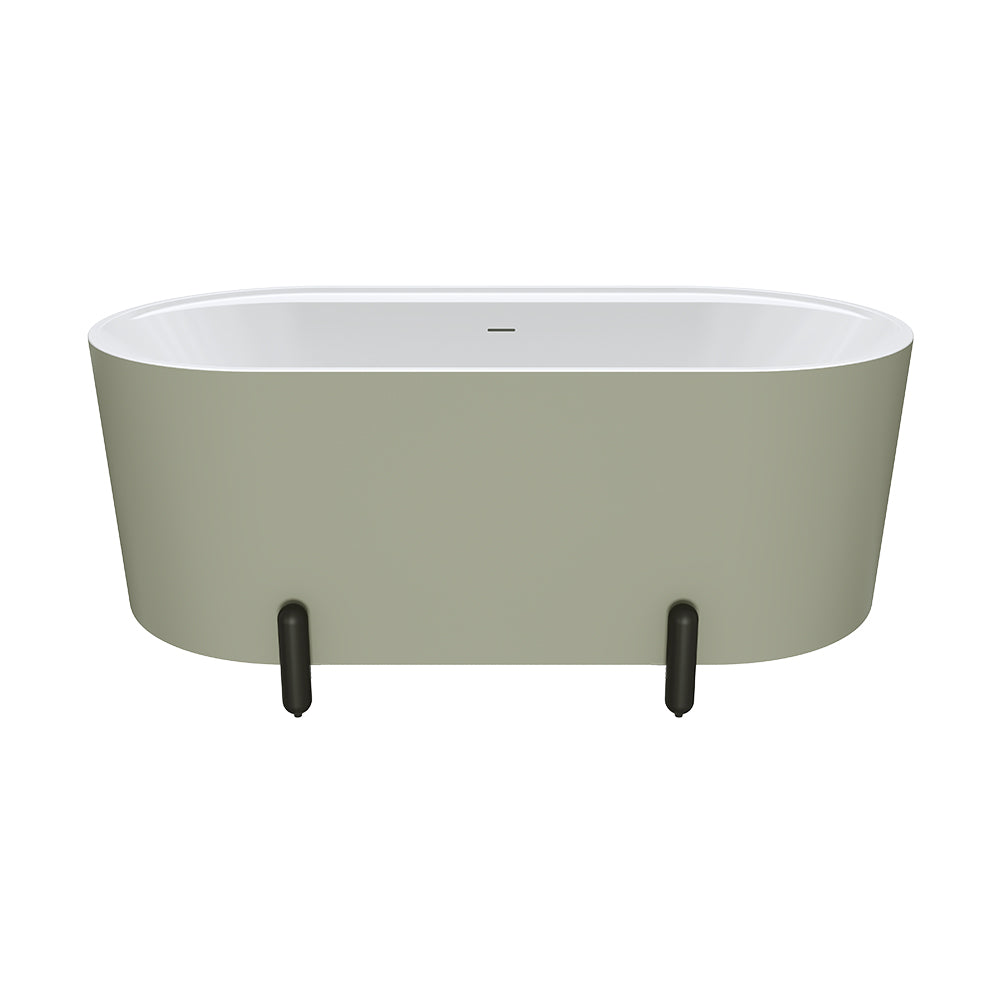 Fienza Aluca 1500mm Freestanding Bath with Legs Olive