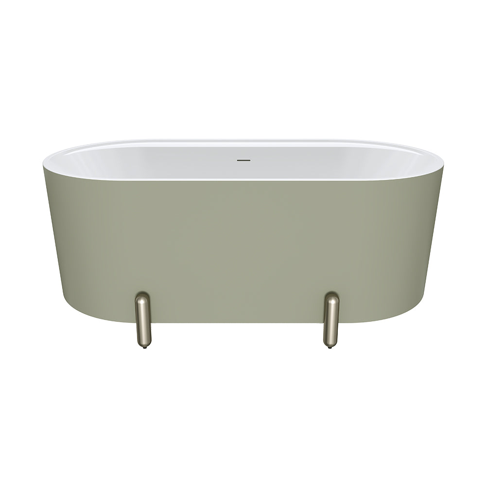 Fienza Aluca 1500mm Freestanding Bath with Legs Olive