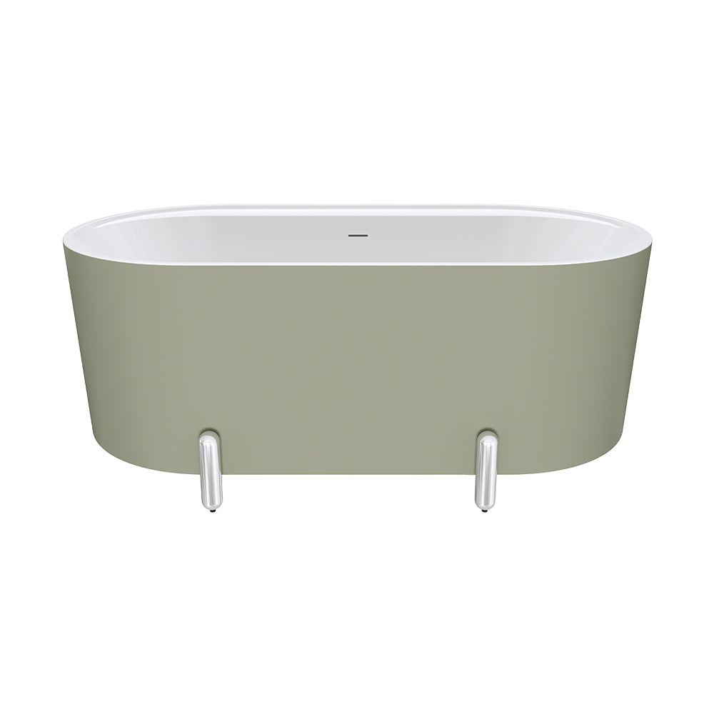 Fienza Aluca 1500mm Freestanding Bath with Legs Olive