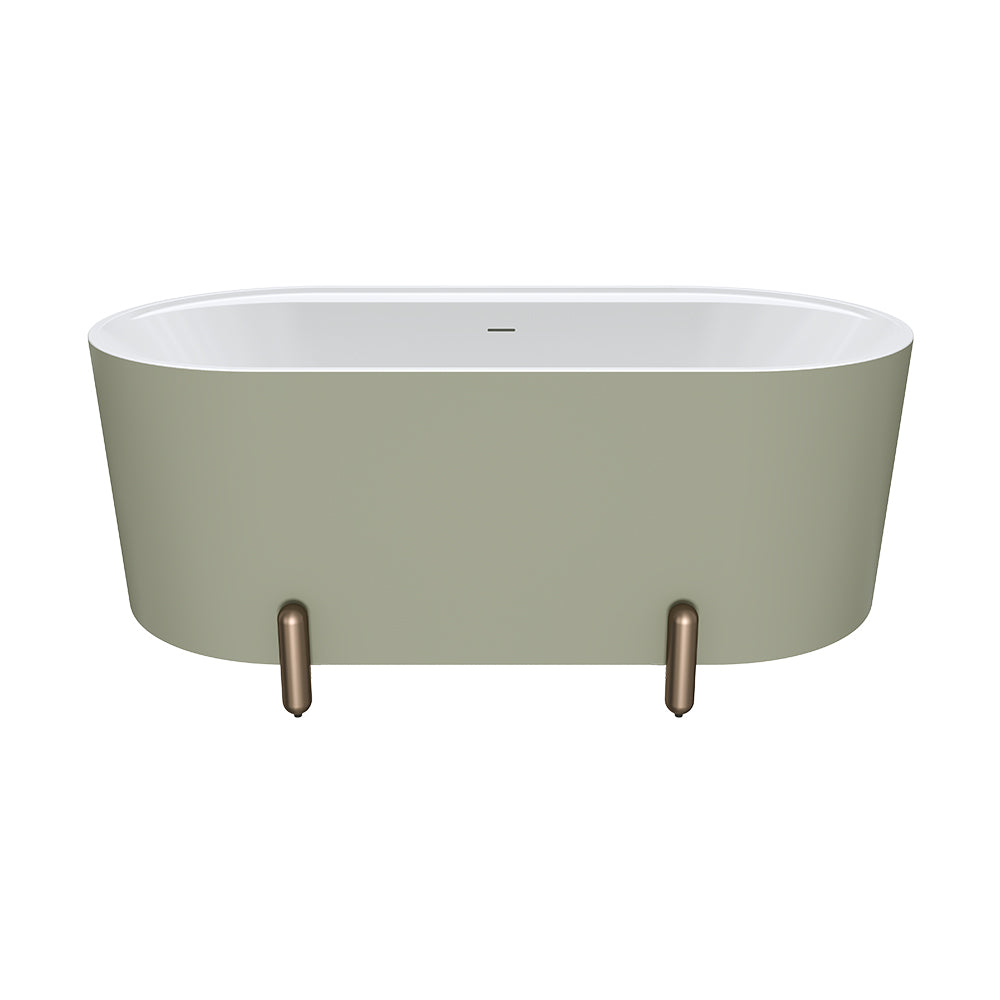 Fienza Aluca 1500mm Freestanding Bath with Legs Olive