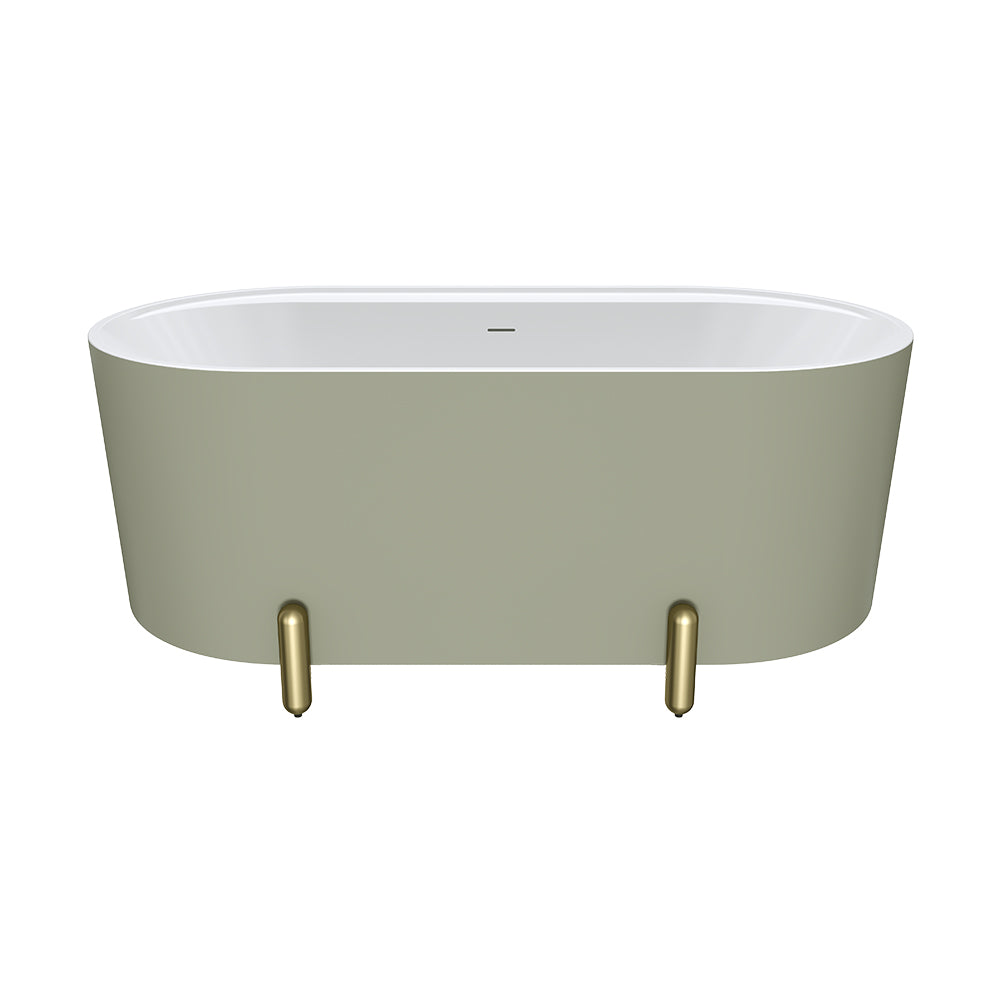 Fienza Aluca 1500mm Freestanding Bath with Legs Olive