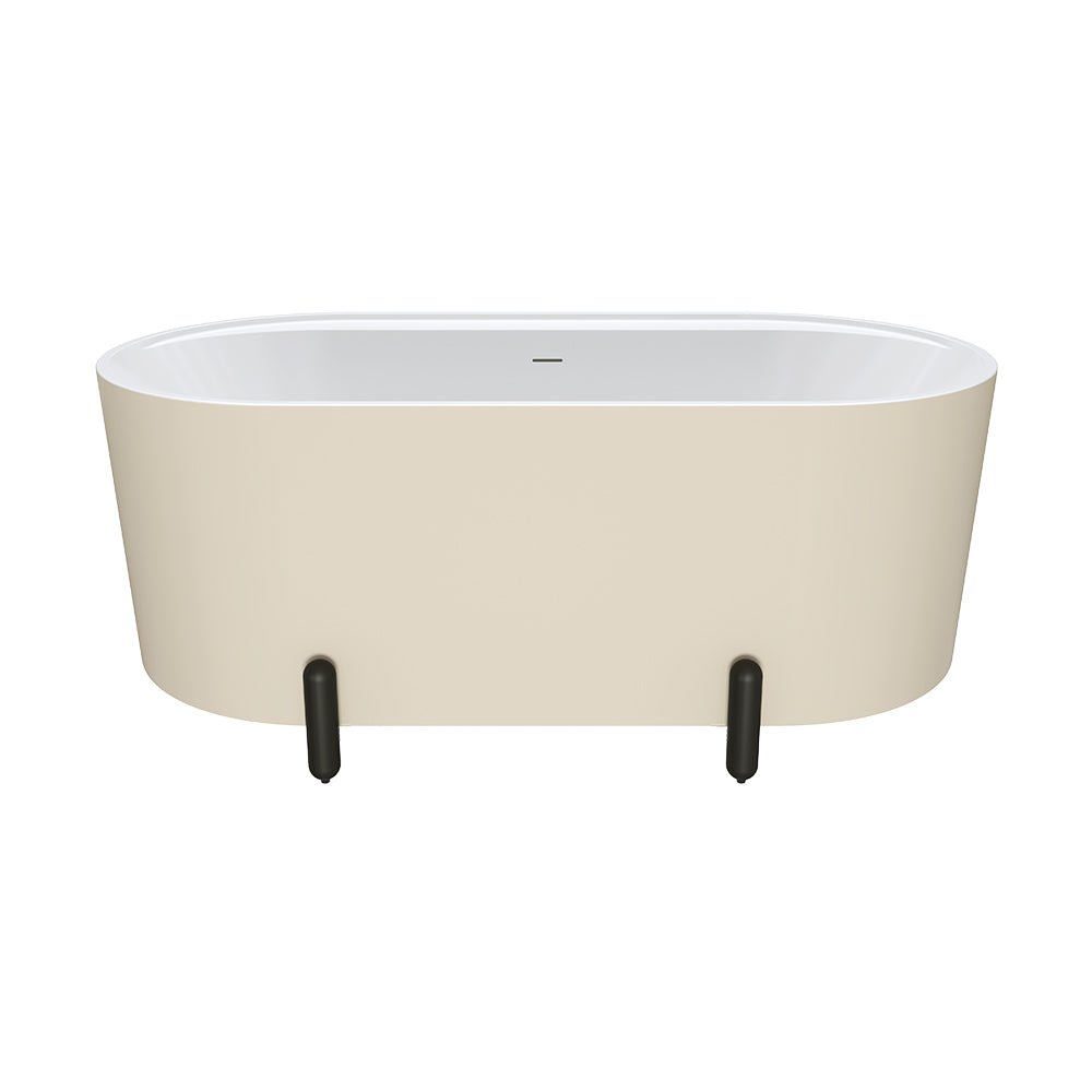 Fienza Aluca 1500mm Freestanding Bath with Legs Matte Khaki