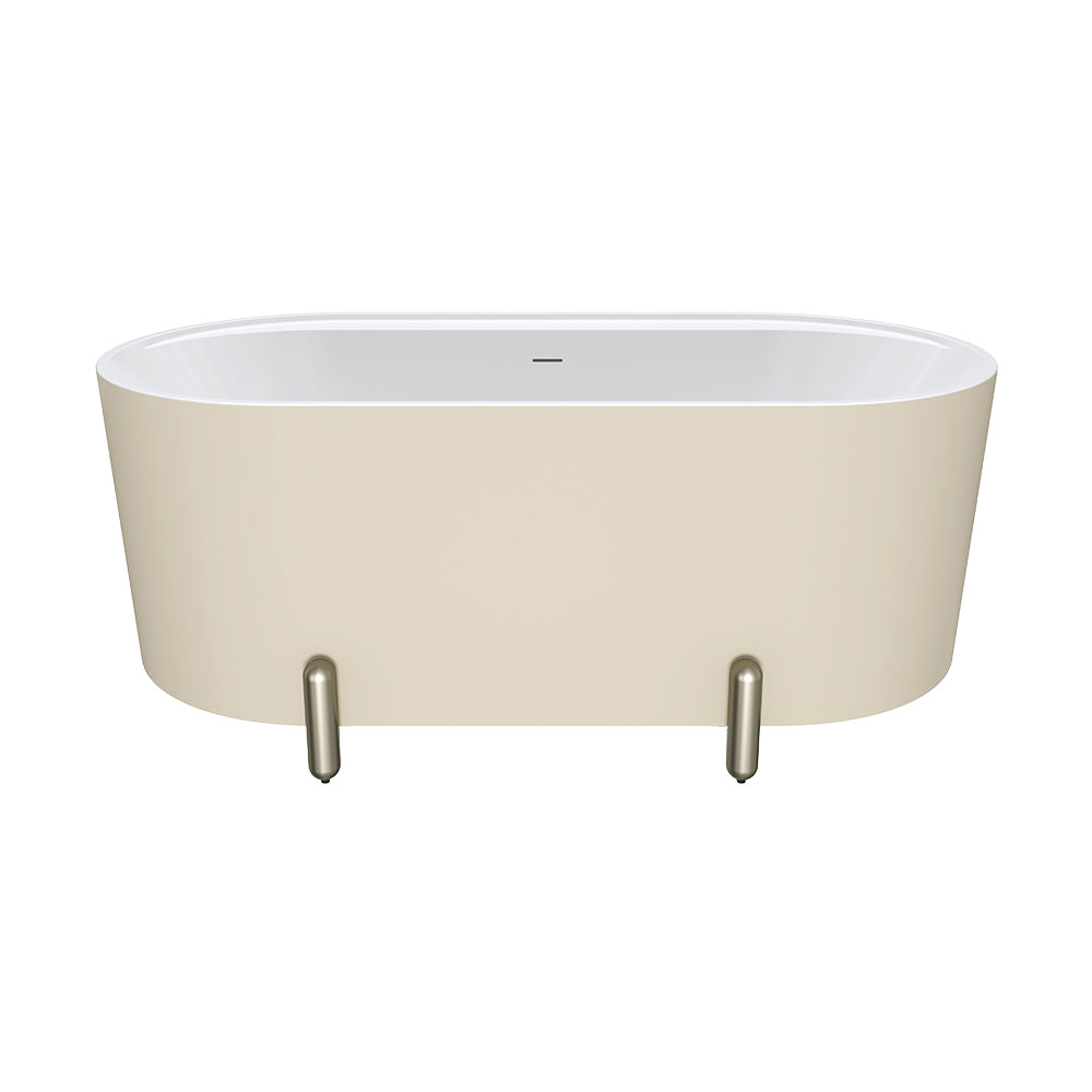 Fienza Aluca 1500mm Freestanding Bath with Legs Matte Khaki