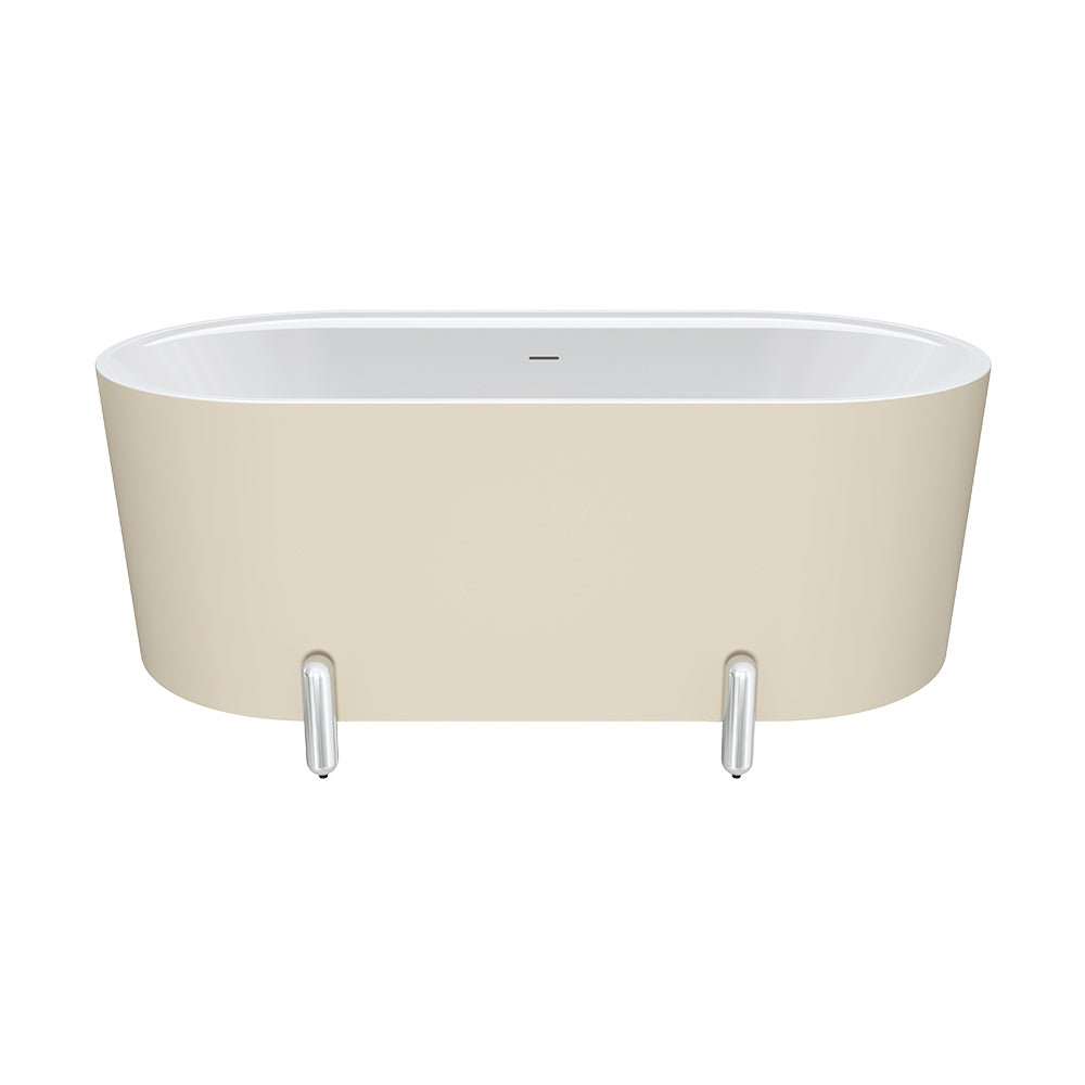 Fienza Aluca 1500mm Freestanding Bath with Legs Matte Khaki