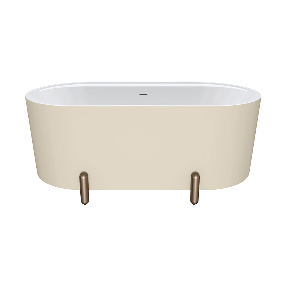 Fienza Aluca 1500mm Freestanding Bath with Legs Matte Khaki