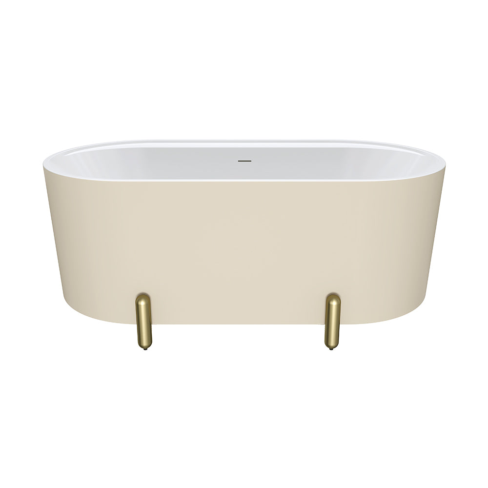 Fienza Aluca 1500mm Freestanding Bath with Legs Matte Khaki