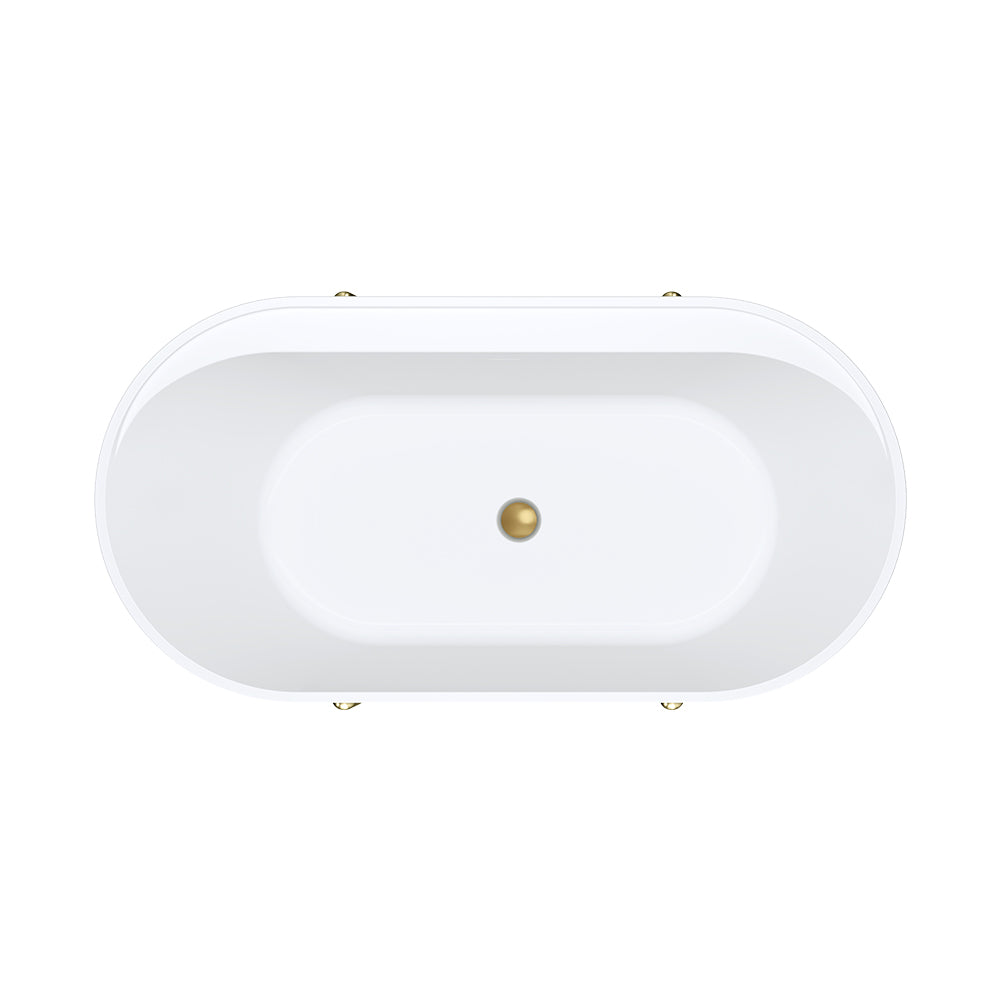 Fienza Aluca 1500mm Freestanding Bath with Legs Matte Khaki