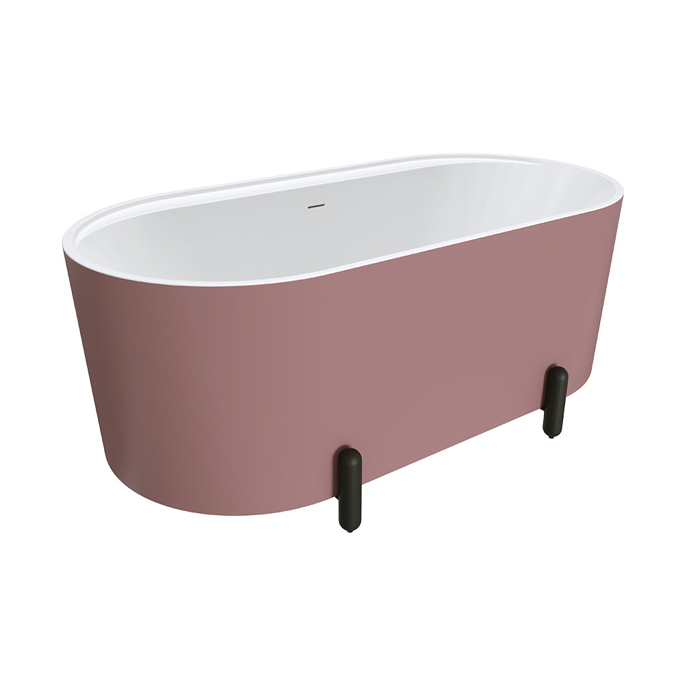 Fienza Aluca 1500mm Freestanding Bath with Legs Matte Rouge