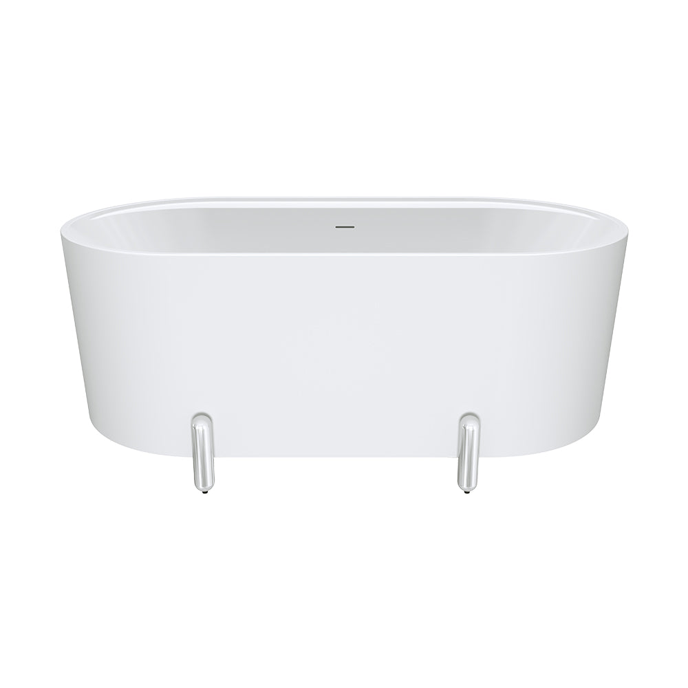 Fienza Aluca 1500mm Freestanding Bath with Legs Matte White