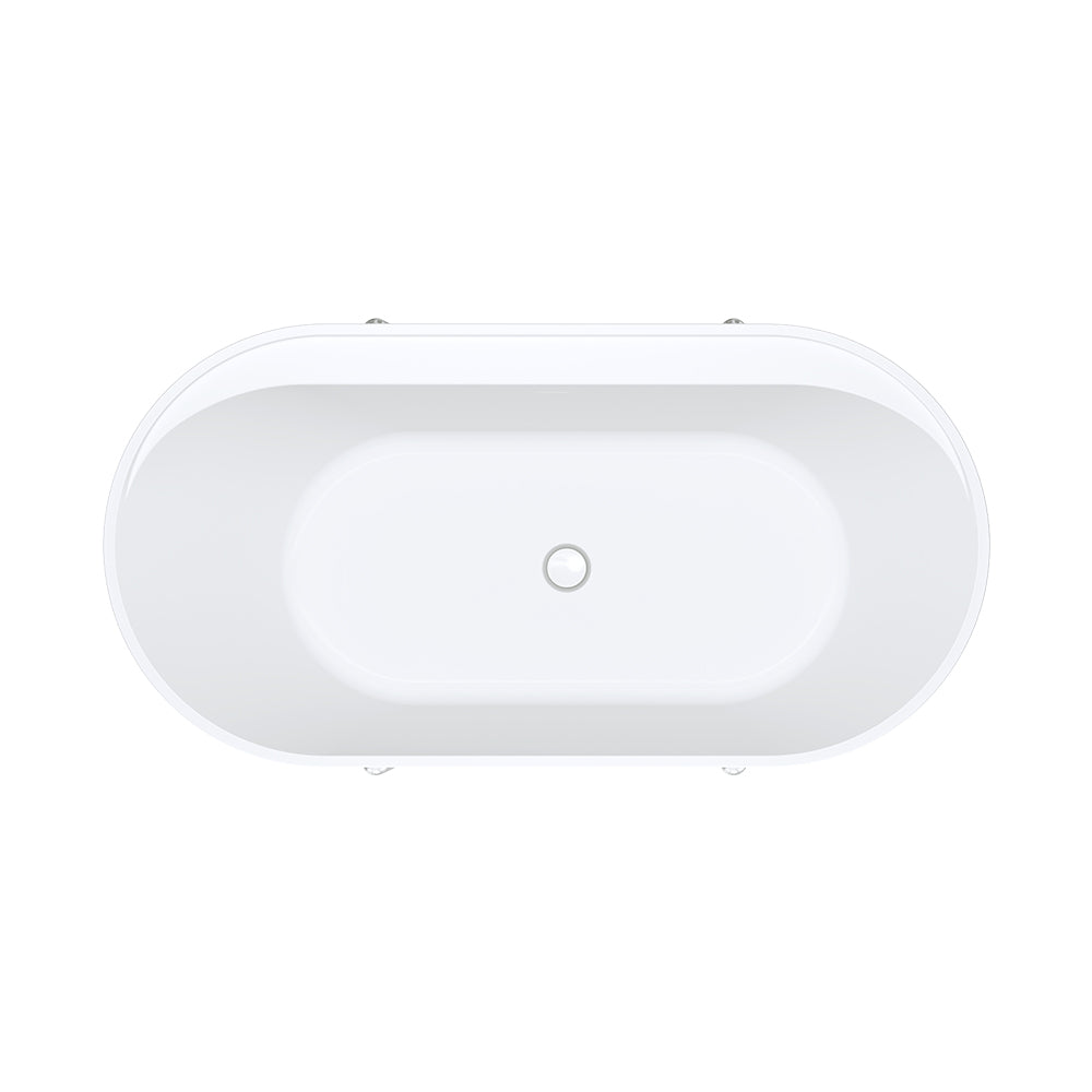 Fienza Aluca 1500mm Freestanding Bath with Legs Matte White