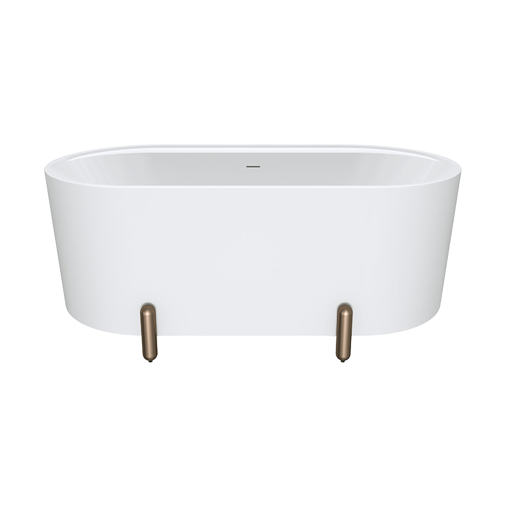 Fienza Aluca 1500mm Freestanding Bath with Legs Matte White