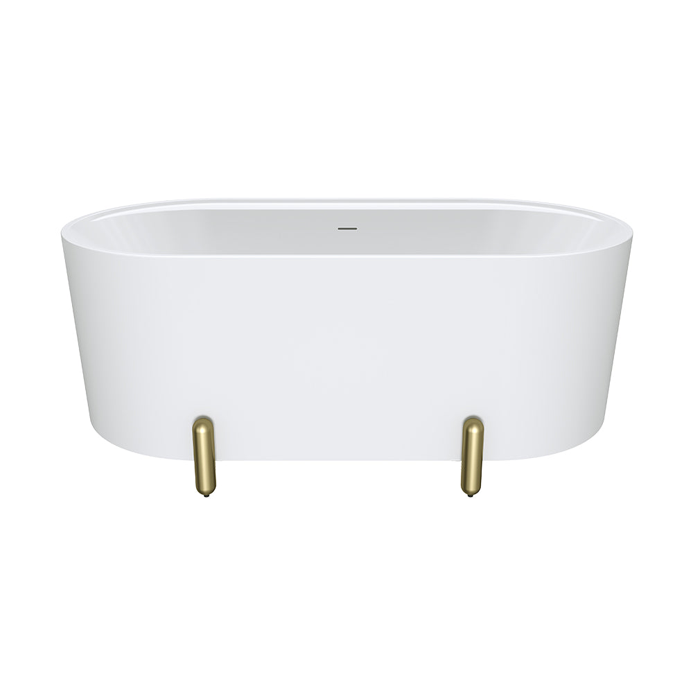 Fienza Aluca 1500mm Freestanding Bath with Legs Matte White