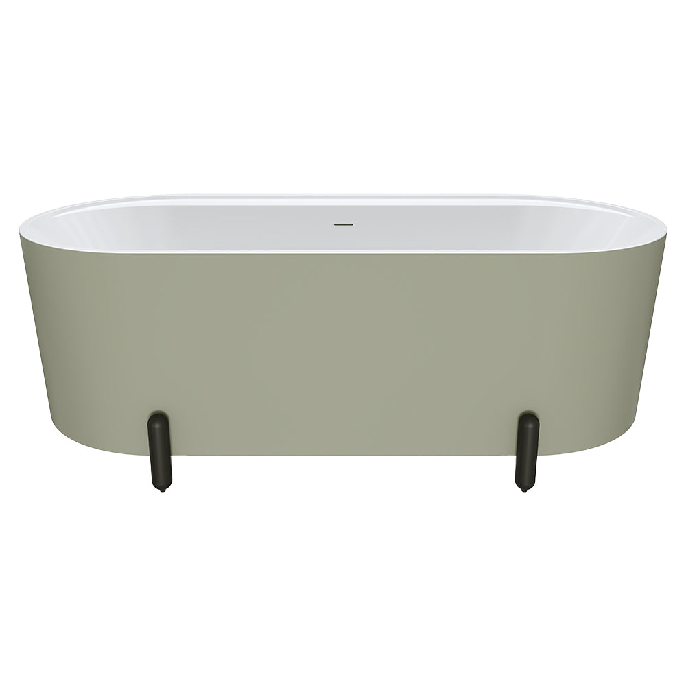 Fienza Aluca 1700mm Freestanding Bath with Legs Olive