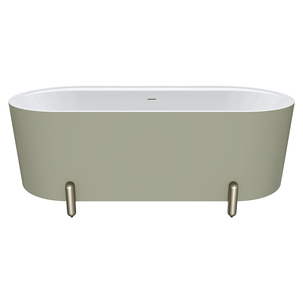 Fienza Aluca 1700mm Freestanding Bath with Legs Olive