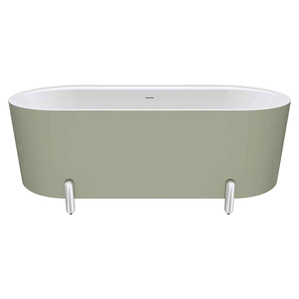 Fienza Aluca 1700mm Freestanding Bath with Legs Olive