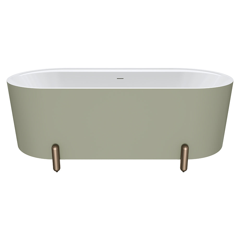 Fienza Aluca 1700mm Freestanding Bath with Legs Olive