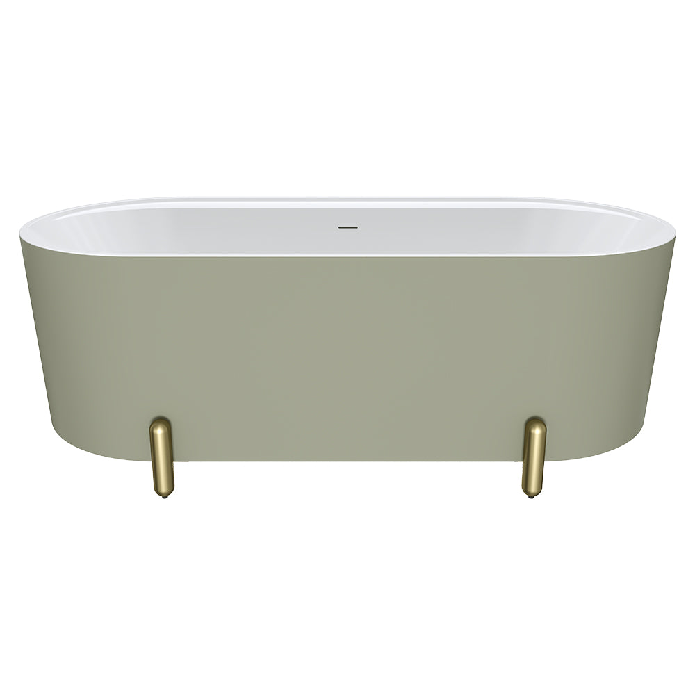 Fienza Aluca 1700mm Freestanding Bath with Legs Olive
