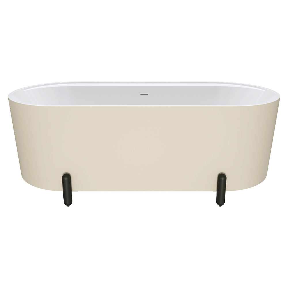 Fienza Aluca 1700mm Freestanding Bath with Legs Matte Khaki