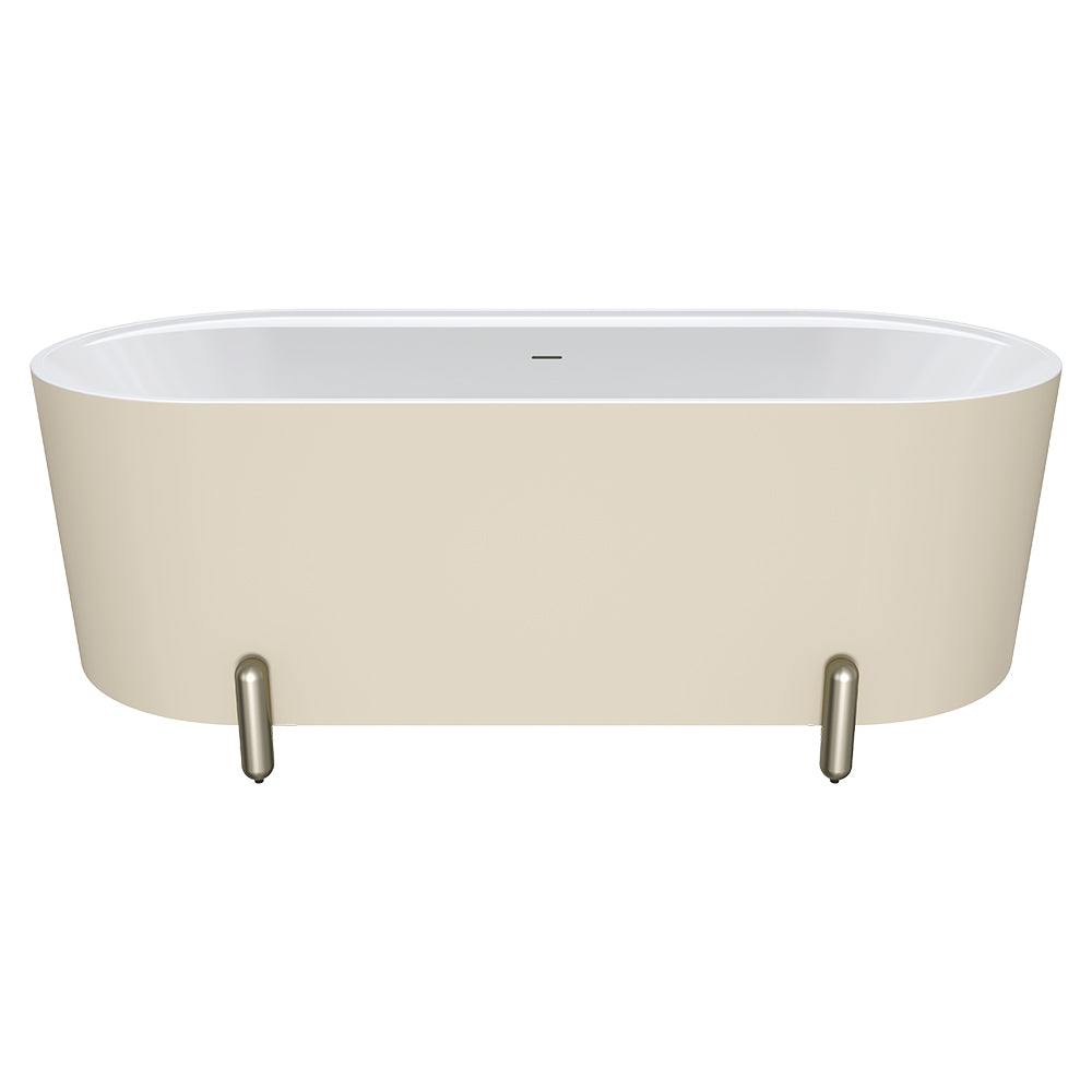 Fienza Aluca 1700mm Freestanding Bath with Legs Matte Khaki