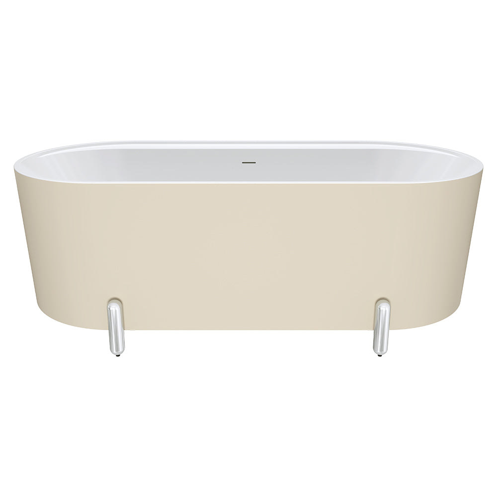 Fienza Aluca 1700mm Freestanding Bath with Legs Matte Khaki
