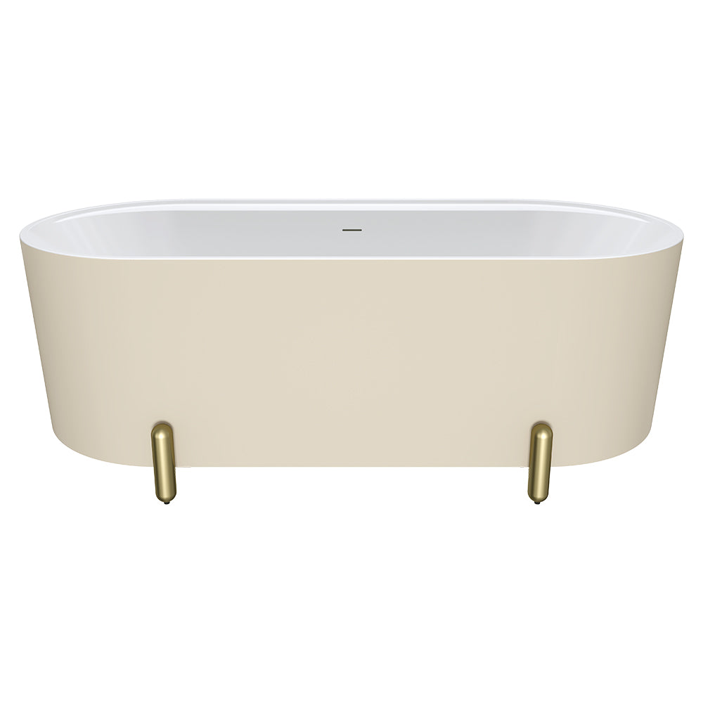 Fienza Aluca 1700mm Freestanding Bath with Legs Matte Khaki