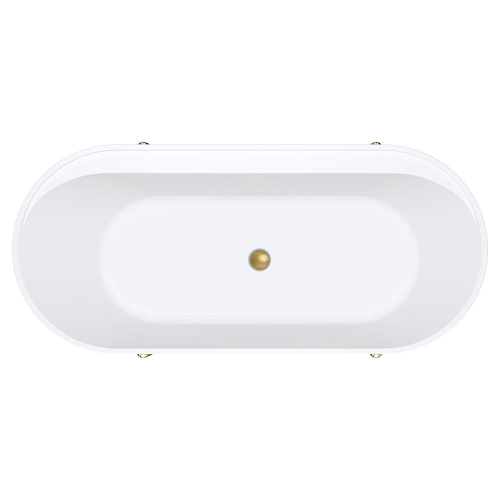 Fienza Aluca 1700mm Freestanding Bath with Legs Matte Khaki