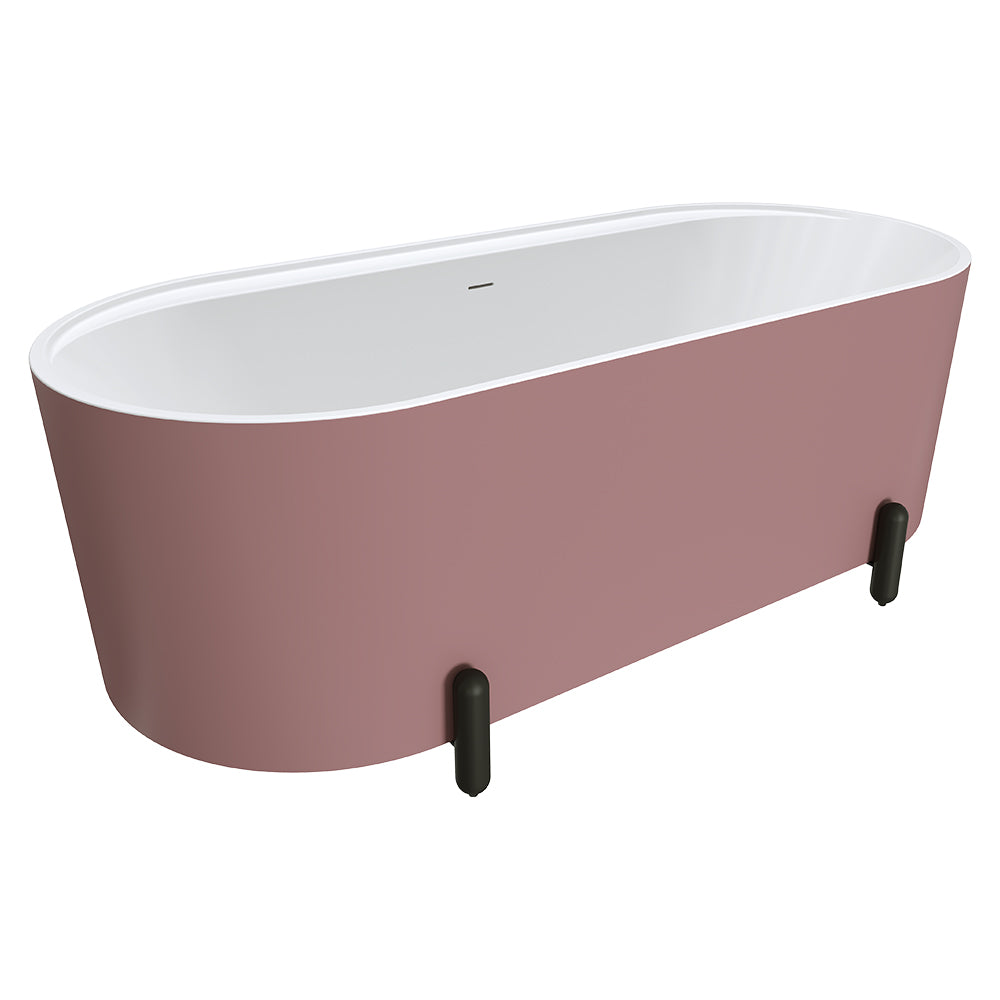 Fienza Aluca 1700mm Freestanding Bath with Legs Matte Rouge