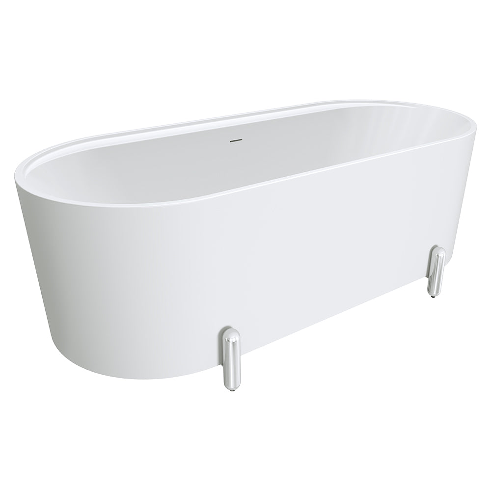 Fienza Aluca 1700mm Freestanding Bath with Legs Matte White