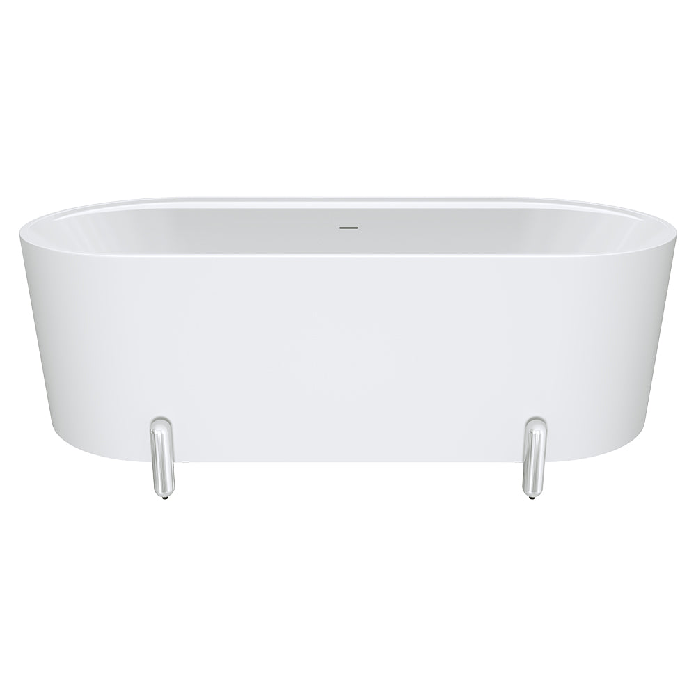 Fienza Aluca 1700mm Freestanding Bath with Legs Matte White