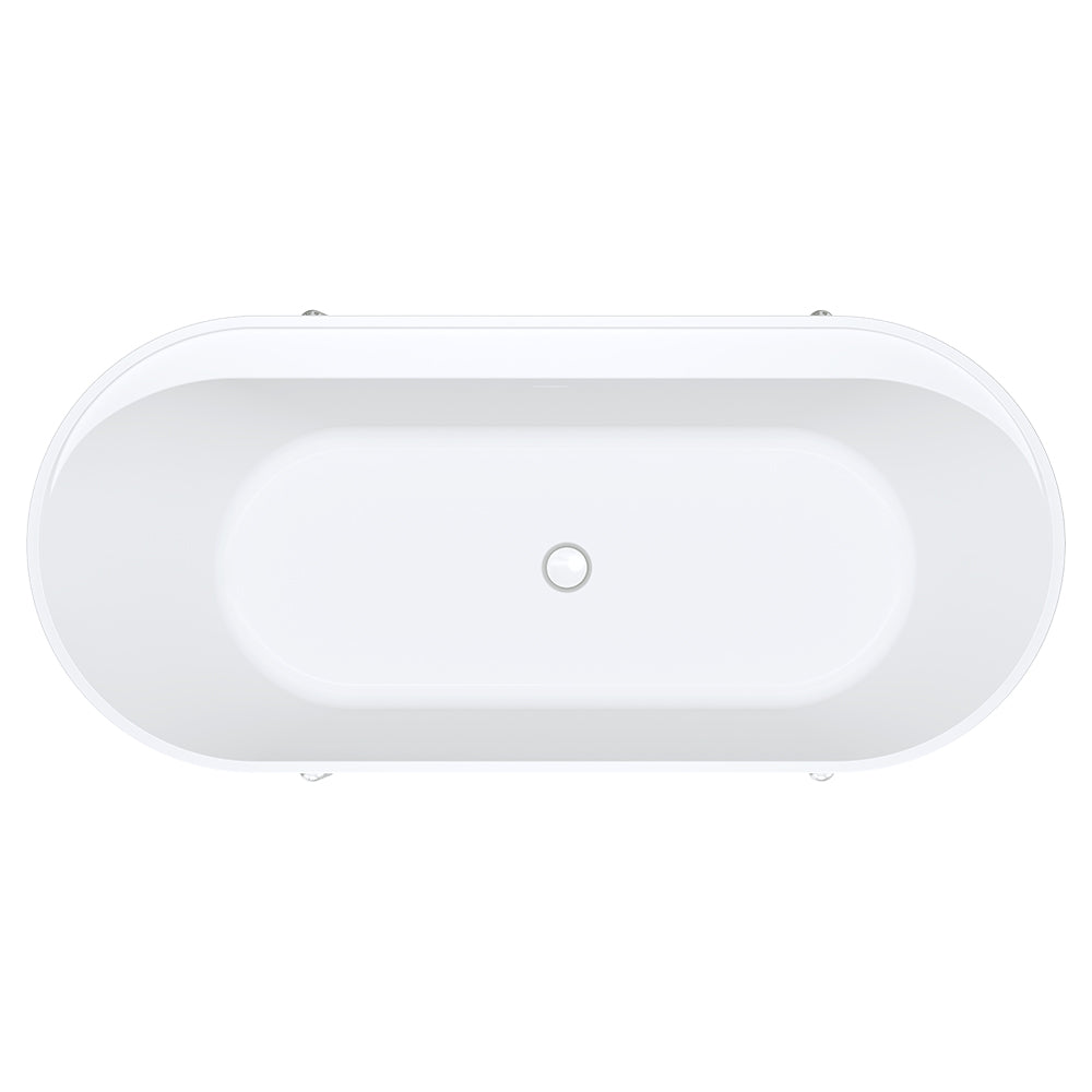 Fienza Aluca 1700mm Freestanding Bath with Legs Matte White