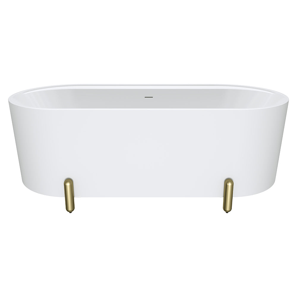 Fienza Aluca 1700mm Freestanding Bath with Legs Matte White