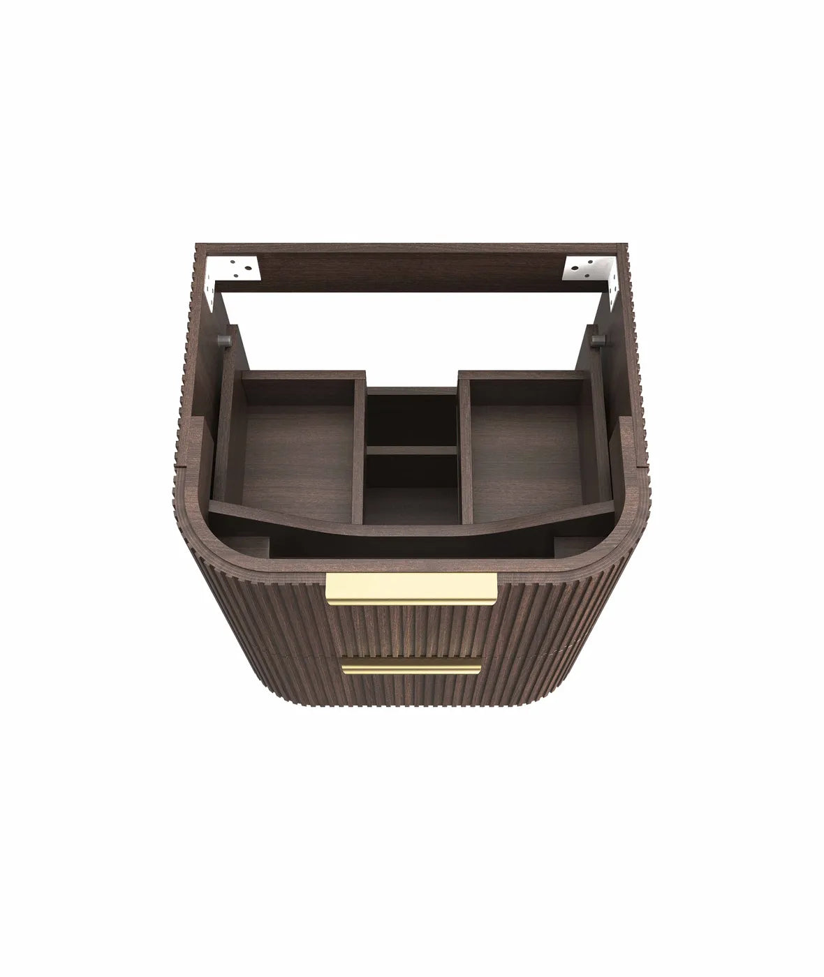 Otti 600mm Havana Fluted Wall Hung Curve Vanity - Sable Walnut
