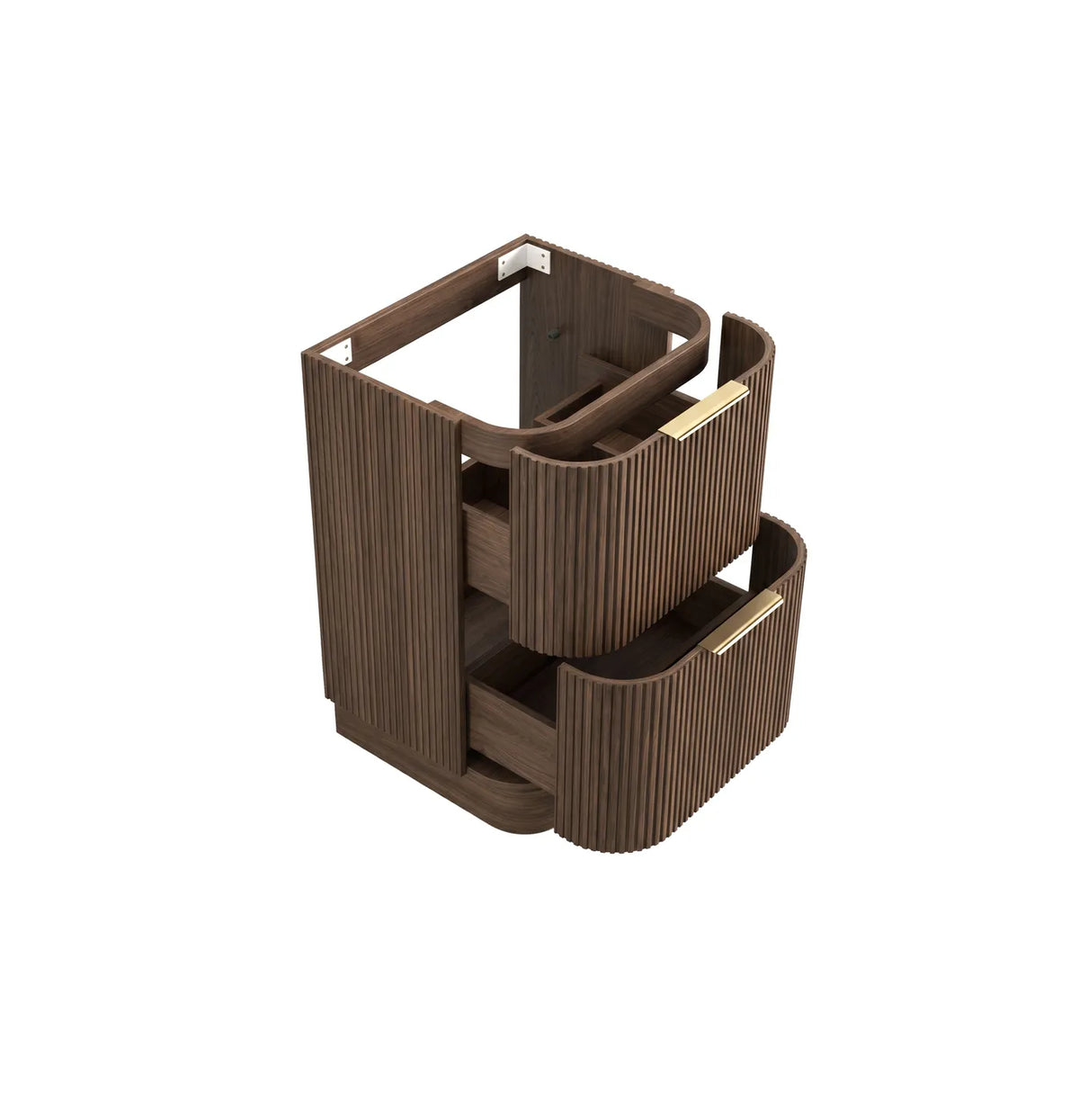 Otti 600mm Havana Fluted Floorstanding Curve Vanity