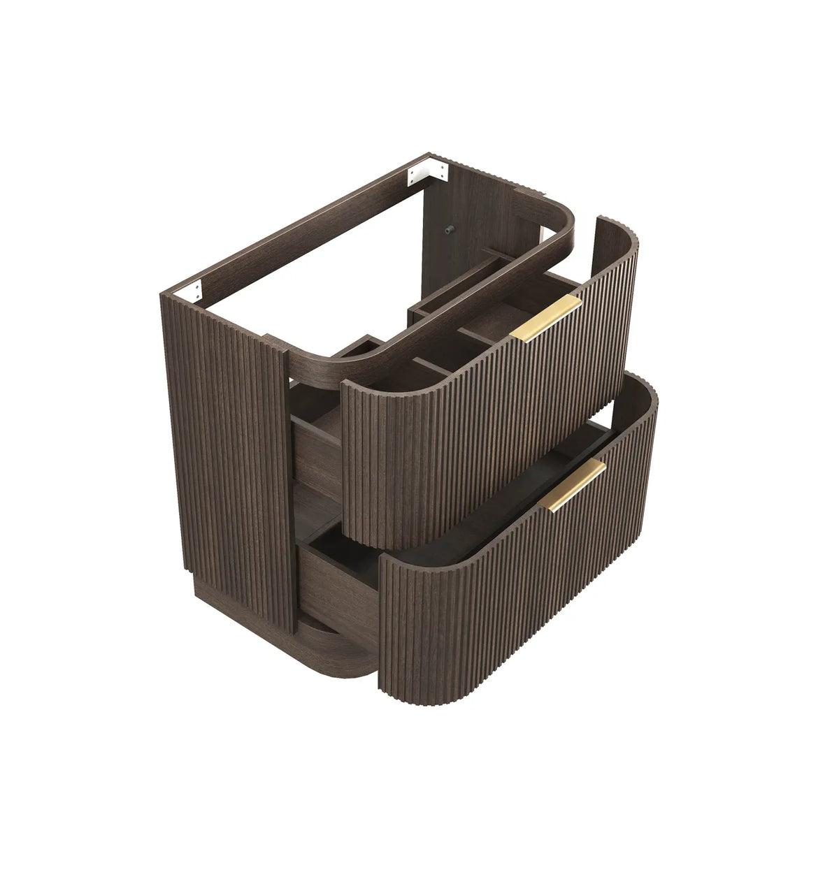 Otti 900mm Havana Fluted Floorstanding Curve Vanity