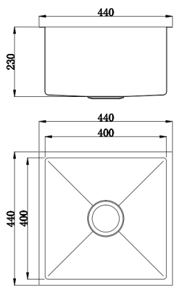 BUK Single Bowl Sink Brushed Gold JKR40-BG