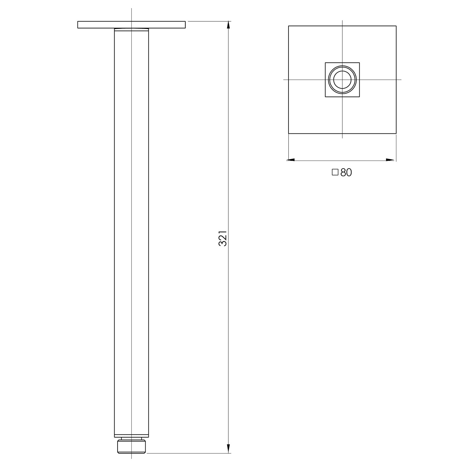 Phoenix Lexi Ceiling Arm 300mm LE6091
