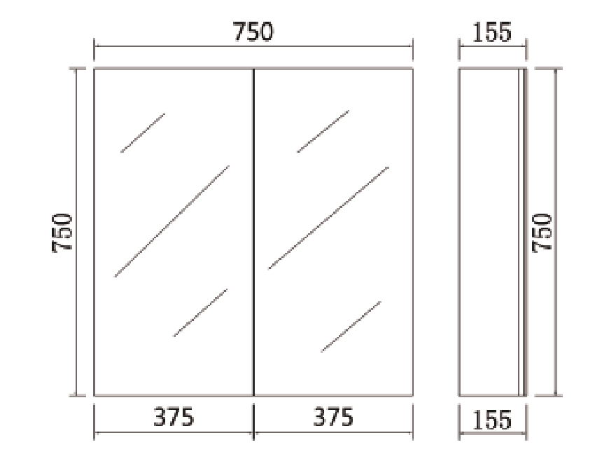 Alpha PVC 750mm Shaving Cabinet LK-ALSV750